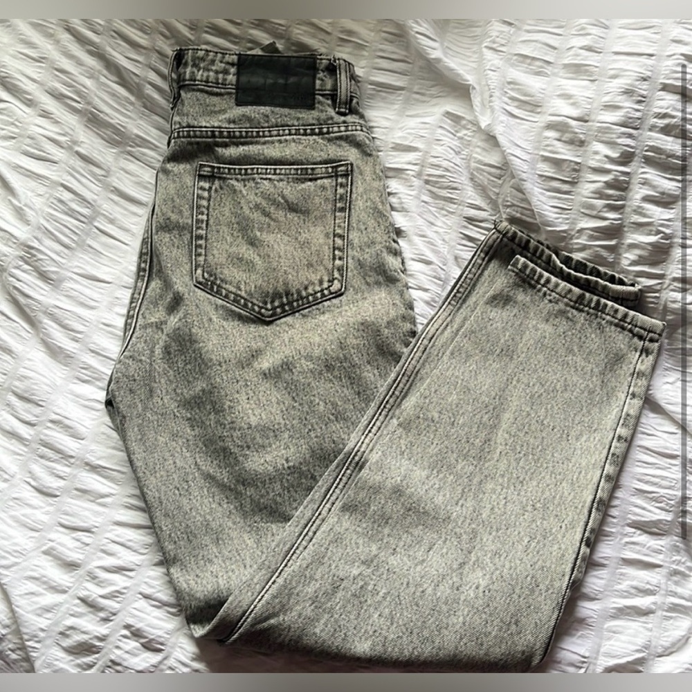 ZARA-HIGH WAIST - MOM Jean- ANKLE LENGTH —EUC-Sz 4-Gray-washed black☀️🖤​​ - Picture 10 of 10